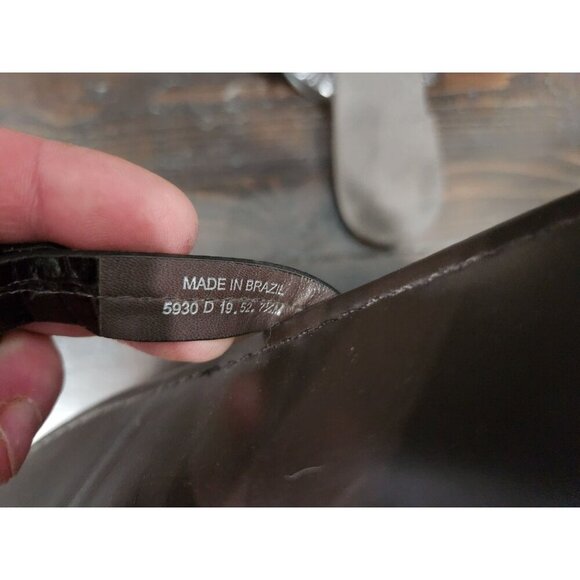 EUC Tory Burch Miller Dark Brown Croc Embossed Thong Sandal/Sz. 7.5M - Picture 11 of 11